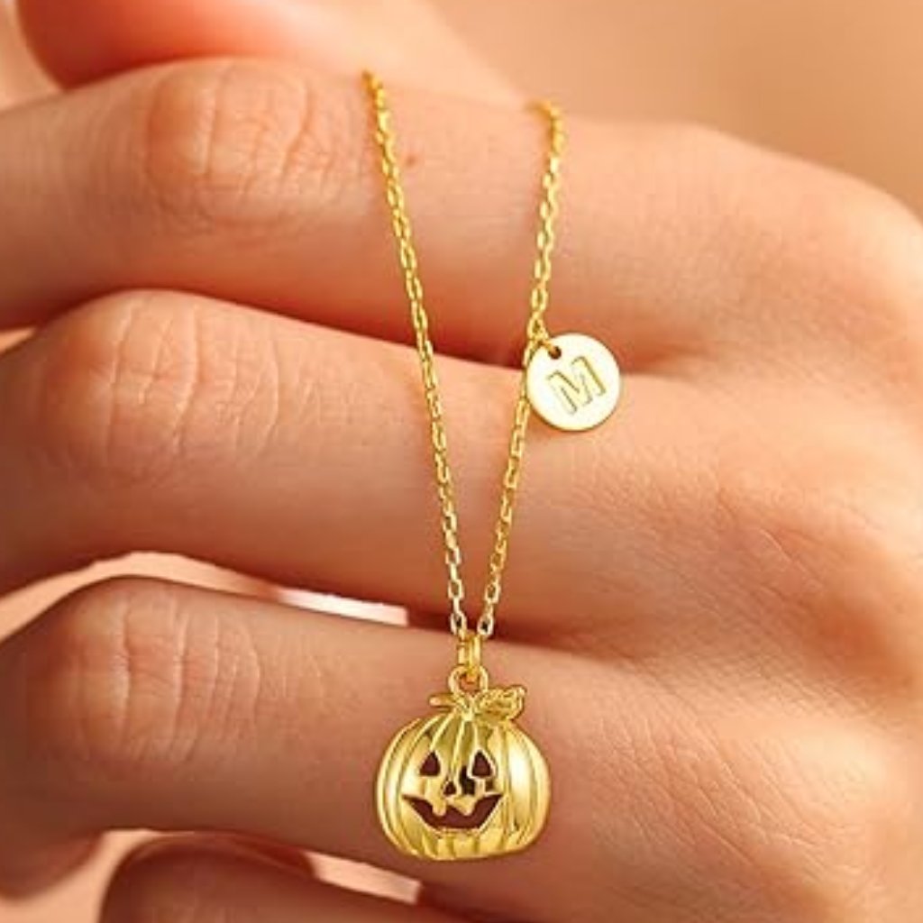 Neiman Marcus Halloween 18k Gold Plated Pumpkin Necklace